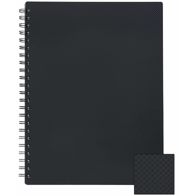 Clear book with spirals A4 20 pockets black