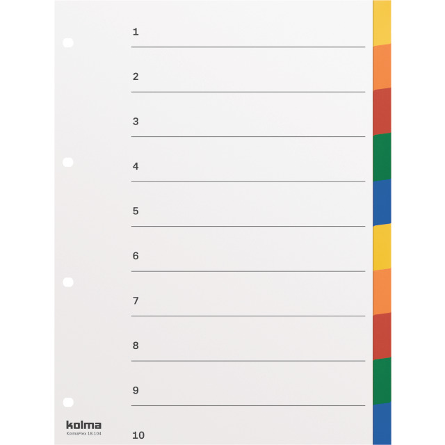 Index A4 strong blank 10 parts multicoloured