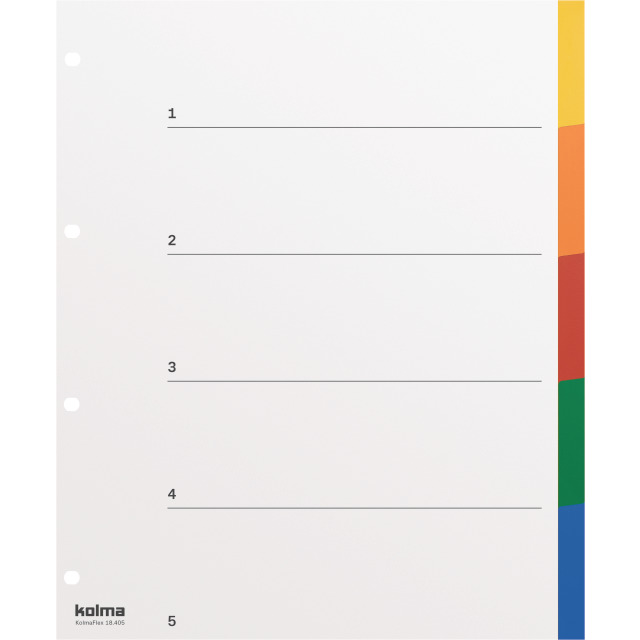 Répertoire A4 XL strong en blanc 5-compartiments multicolore