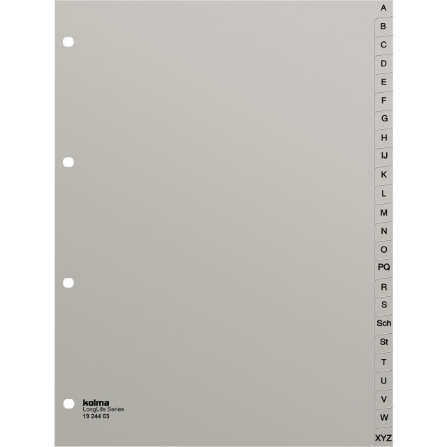 Index A4 superstrong A-Z 24 parts grey