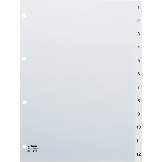 Répertoire A4 Vista 1-12 12-compartiments transparent incolore