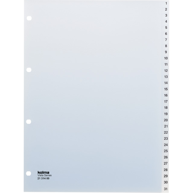 Index A4 Vista 1-31 31 parts transparent colourless