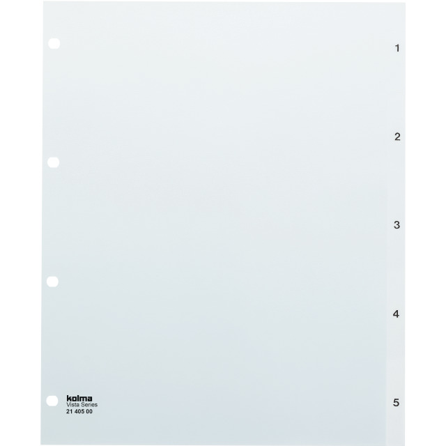 Répertoire A4 XL Vista 1-5 5-compartiments transparent incolore
