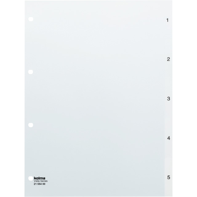 Répertoire A4 Vista 1-5 5-compartiments transparent incolore