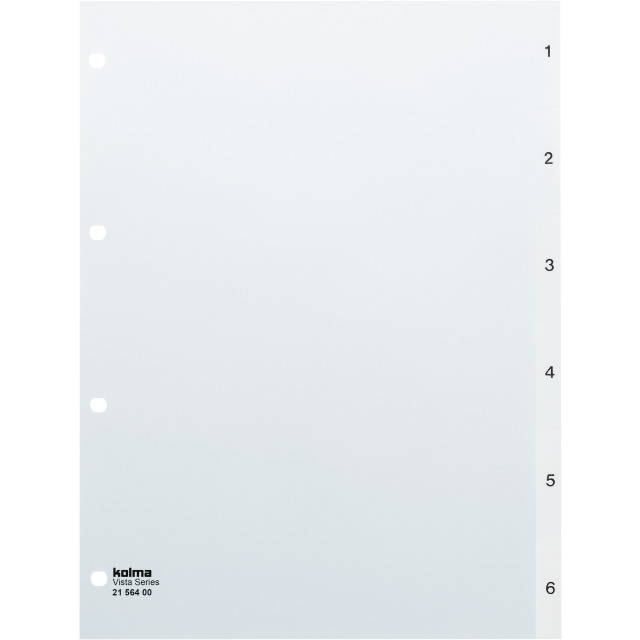 Répertoire A4 Vista 1-6 6-compartiments transparent incolore