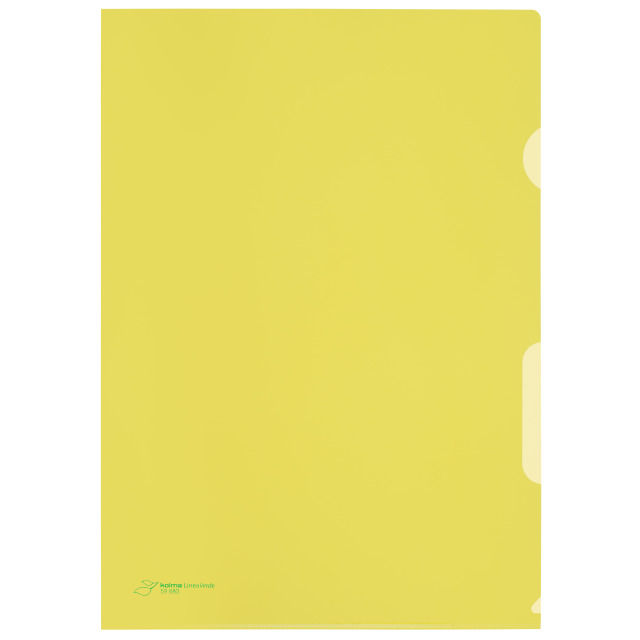 Cut flush folder LineaVerde A4 Recycling grained strong yellow