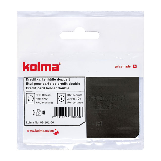 Kreditkartenhülle doppelt RFID Blocker schwarz