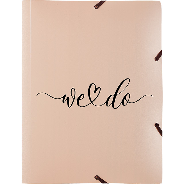 Gummizugmappe Wedding A4 opak roségold «we do»