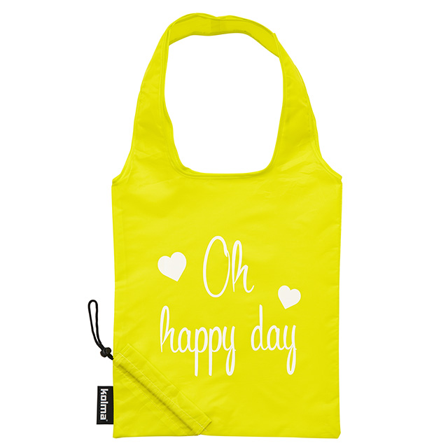 Einkaufstasche RPET «Oh happy day» gelb