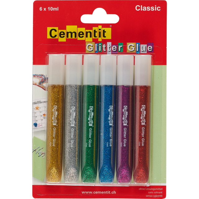 Cementit Glitter Glue Classic Blister à 6  x 10ml