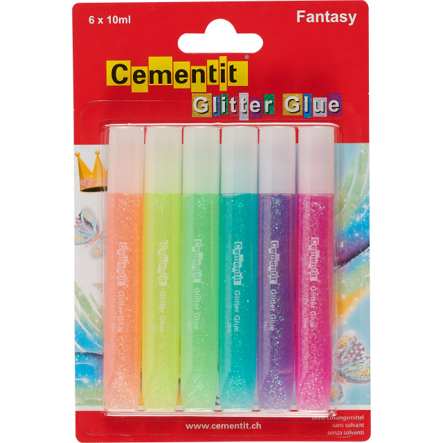 Cementit Glitter Glue Fantasy Blister à 6 x 10ml