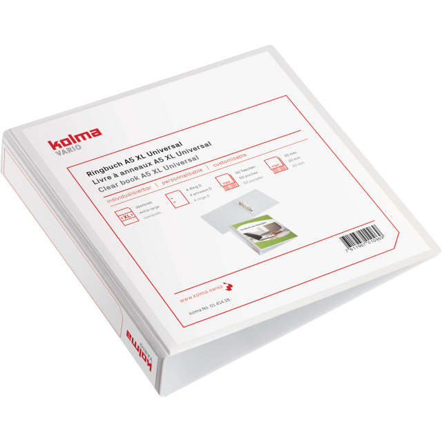 Ringbuch Vario A5 XL 2 Ringe Füllhöhe 3 cm weiss