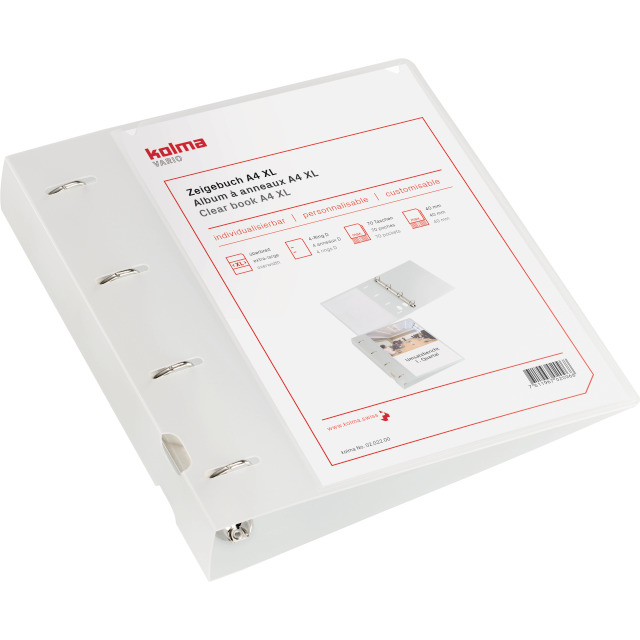 Album à anneaux Vario A4 XL 4 anneaux contenance 4 cm incolore