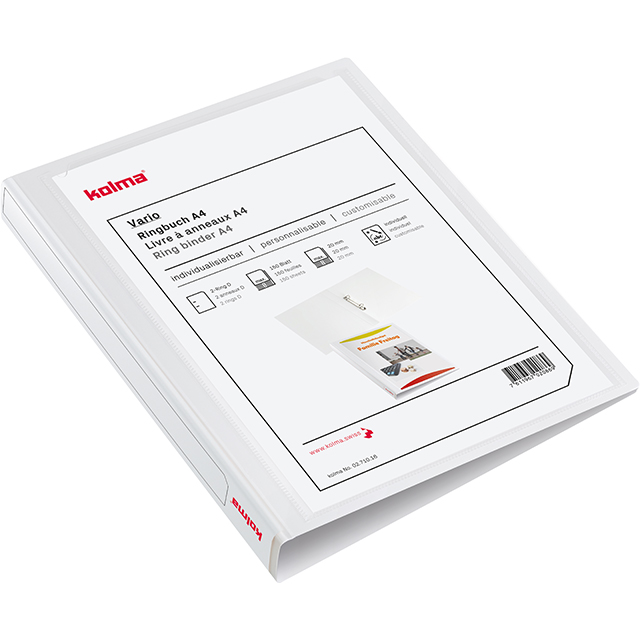 Ringbuch Vario light A4 2 Ringe Füllhöhe 3 cm weiss