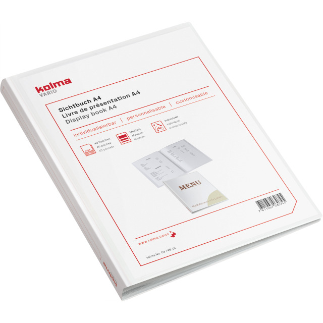 Livre de présentation Vario A4 avec 40 poches blanc