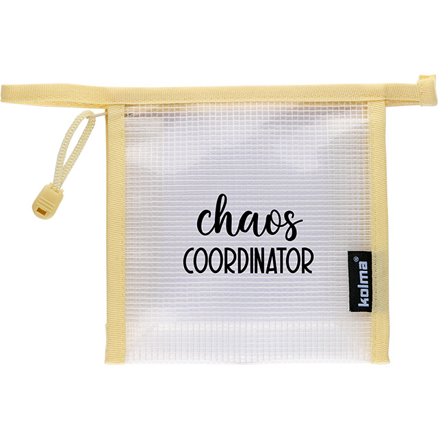 Reissverschlusstasche Mesh Bag crème ”chaos Coordinator”
