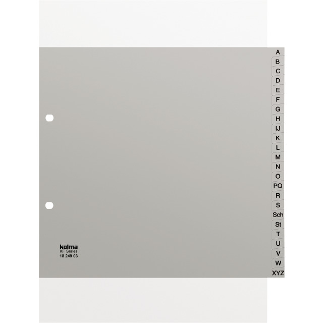 Register A4 teildeckend strong A-Z grau