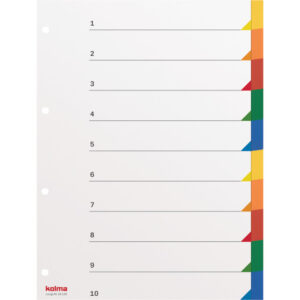 Register A4 superstrong blanko 10-teilig farbig