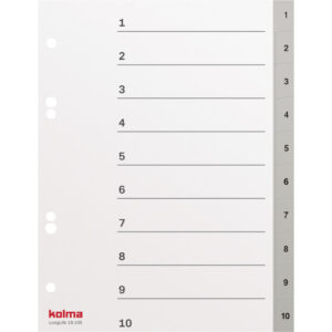 Register A5 hoch superstrong 1-10 grau