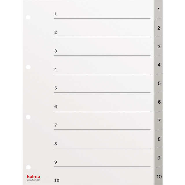 Index A4 superstrong 1-10 grey
