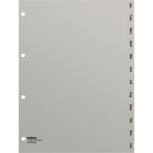 Register A4 superstrong Jan-Dez (de) grau