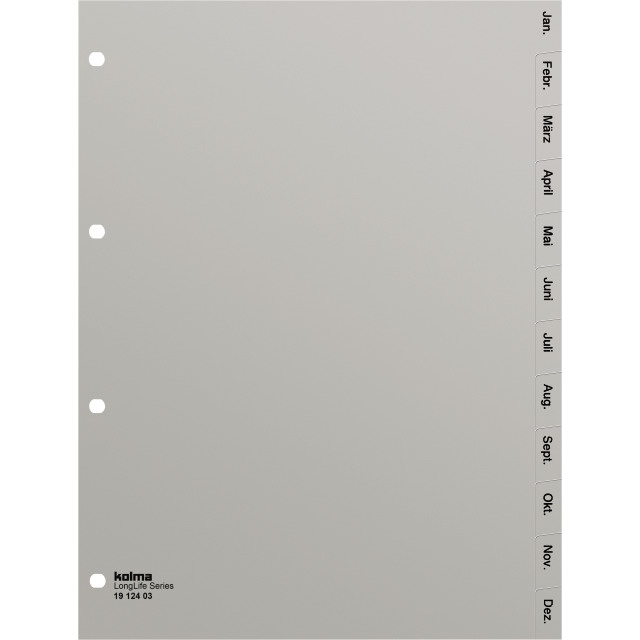 Index A4 superstrong Jan-Dez (de) grey