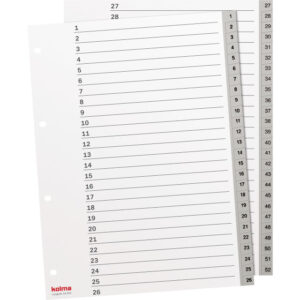 Register A4 superstrong 1-52 grau