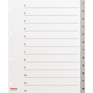 Register A4 XL superstrong 1-12 grau