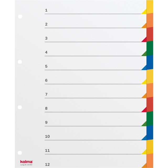 Répertoire A4 XL en blanc 12-compartiments multicolore