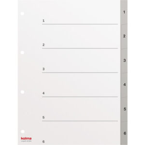 Register A4 superstrong 1-6 grau
