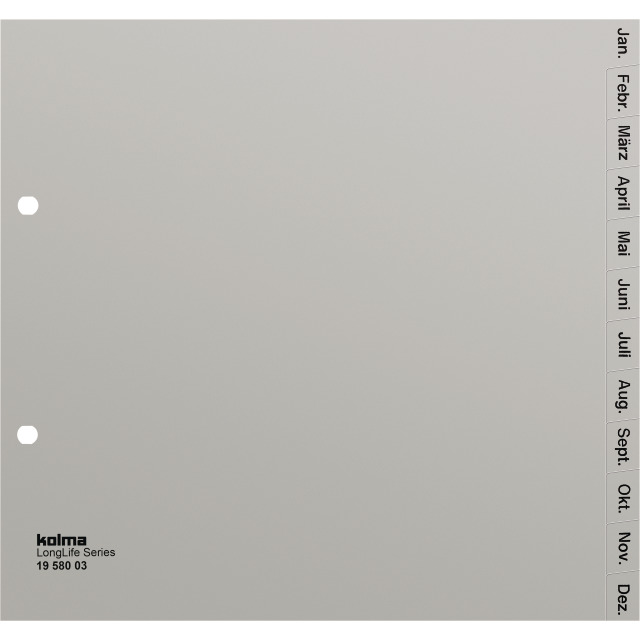Répertoire A4 partiellement couvrant Jan-Dez (de) gris