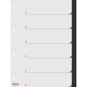Register LineaVerde A4 Recycling 1-6 schwarz