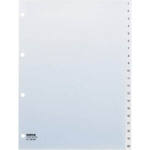 Register A4 Vista 1-20 transparent