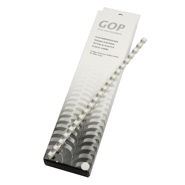 GOP Plastikbinderücken A4 10 mm 21 Ringe rund 25 Stück