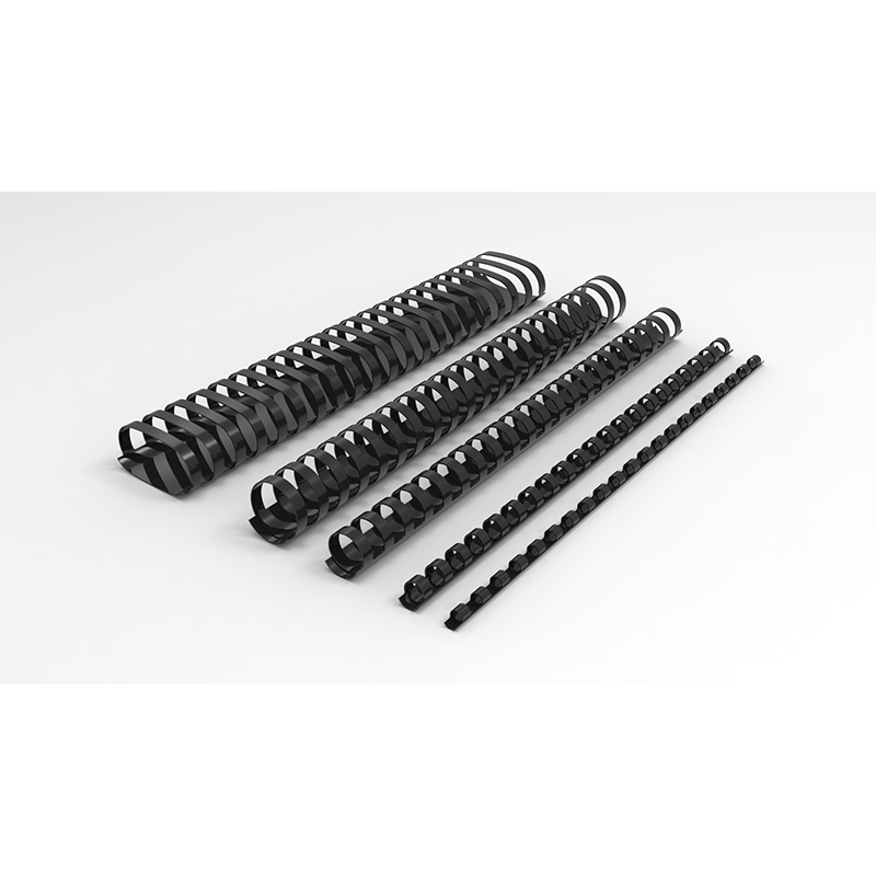15060124 RENZ Plastic binding spine A4, 24 round rings, 6 mm, black