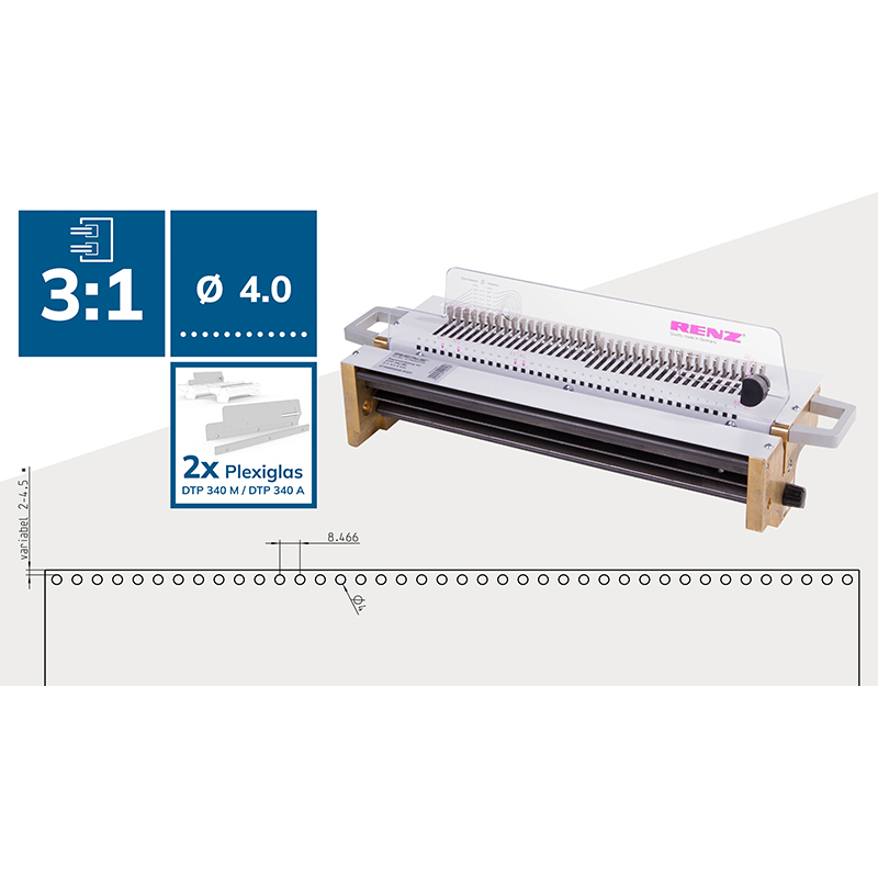 3734002060 RENZ Outil de poinçonnage DTP 340 A, 3:1, 4 mm, trou pouce, QSA
