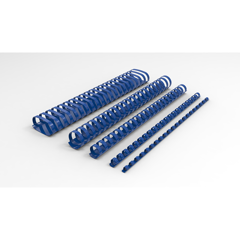 17140321 RENZ Plastikbinderücken A4, US-Teilung, 21 Ringe rund, 14 mm, blau
