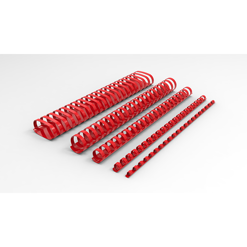 17220221 RENZ Plastic binding spine A4, US pitch, 21 round rings, 22 mm, red