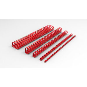 17250221 RENZ Plastikbinderücken A4, 21 Ringe rund, 25 mm, rot